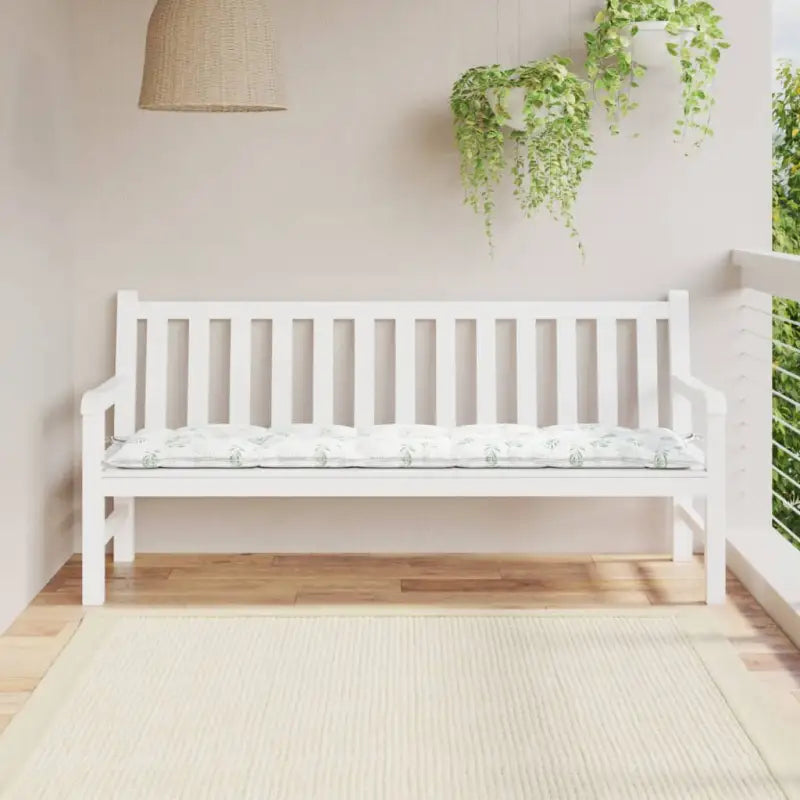 Tuinbankkussen van oxford stof voor een frisse uitstraling - Wit en groen / 180 x 50 x 7 cm / 1 - Stoelkussens