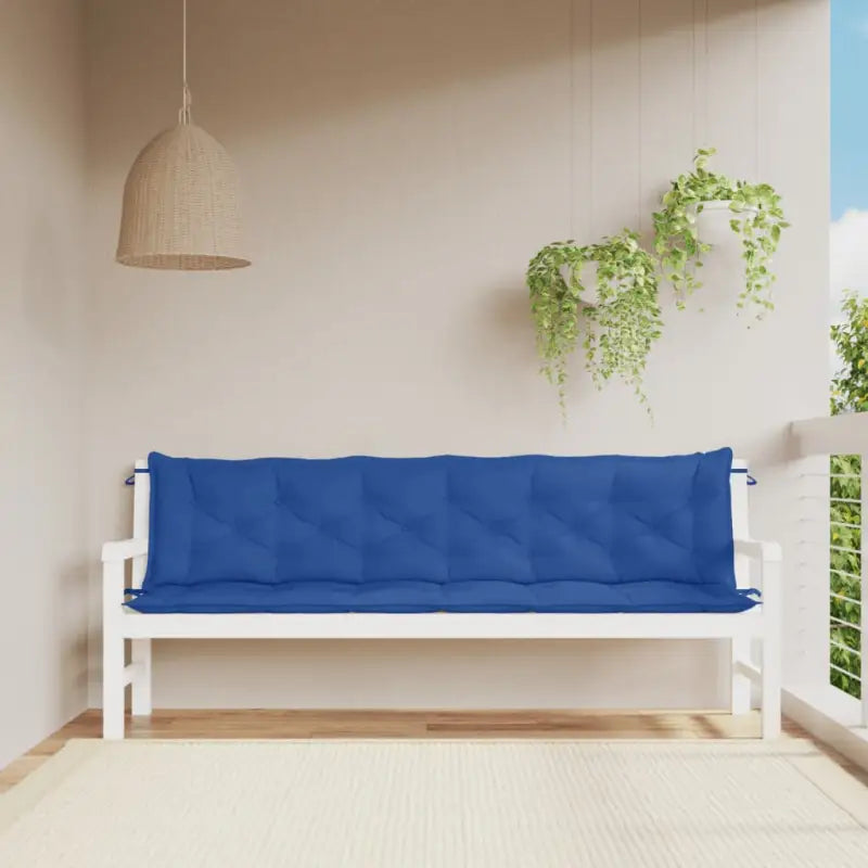 Tuinbankkussens van oxford stof voor een frisse uitstraling - koningsblauw / 200 x 50 x 7 cm / 2 - Stoelkussens
