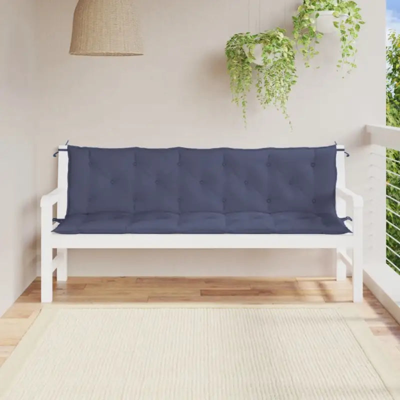 Tuinbankkussens van oxford stof voor een frisse uitstraling - Marineblauw / 180 x 50 x 7 cm / 2 - Stoelkussens