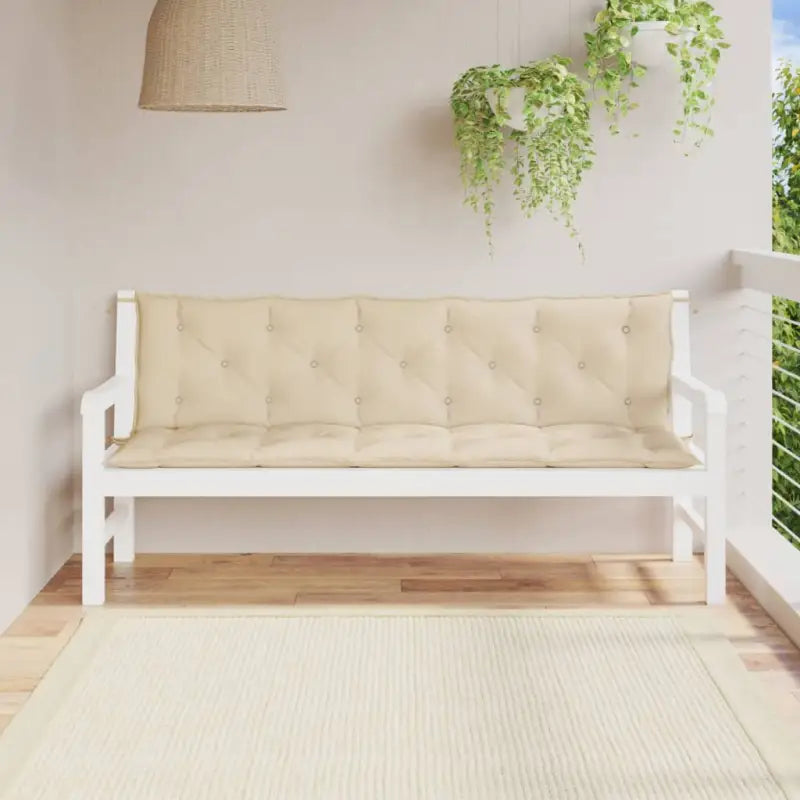 Tuinbankkussens van oxford stof voor een frisse uitstraling - Beige / 180 x 50 x 7 cm / 2 - Stoelkussens