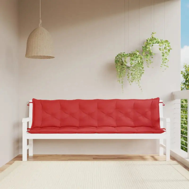 Tuinbankkussens van oxford stof voor een frisse uitstraling - Rood / 200 x 50 x 7 cm / 2 - Stoelkussens