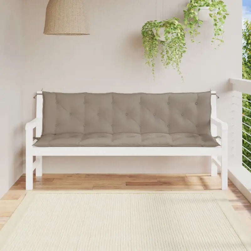 Tuinbankkussens van oxford stof voor een frisse uitstraling - Taupe / 180 x 50 x 7 cm / 2 - Stoelkussens
