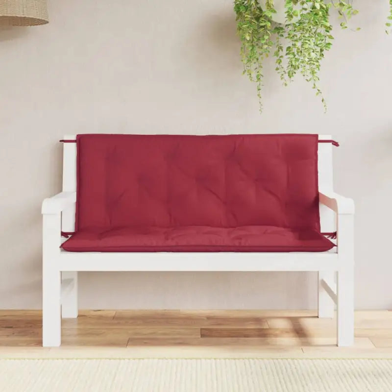 Tuinbankkussens van oxford stof voor een frisse uitstraling - Wijnrood / 120 x 50 x 7 cm / 2 - Stoelkussens