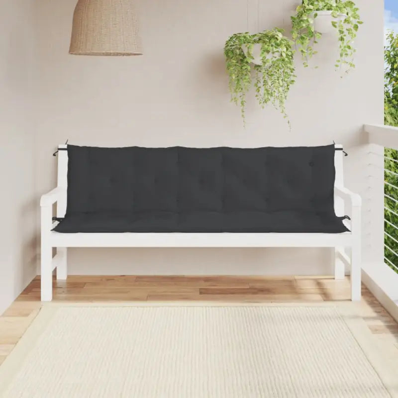 Tuinbankkussens van oxford stof voor een frisse uitstraling - Zwart / 180 x 50 x 7 cm / 2 - Stoelkussens