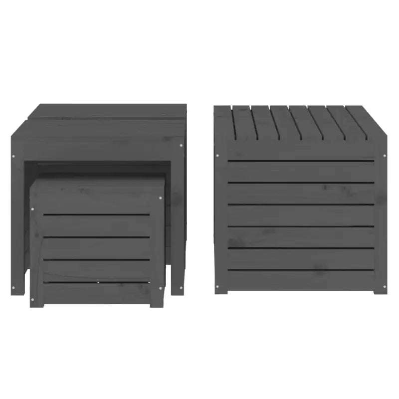 Tuinboxset van massief grenenhout met ruime afmetingen voor buitengebruik - Opbergboxen voor buiten