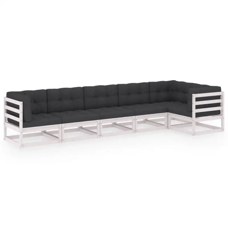 Tuinhaardset met massief grenenhout en rug- zijkussen voor comfort - Tuinsets