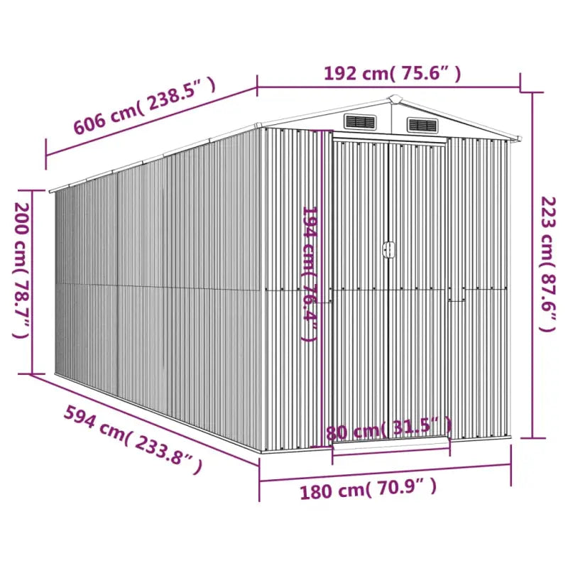 Tuinhuizen van gegalvaniseerd staal met praktische ventilatieopening - Tuinhuizen