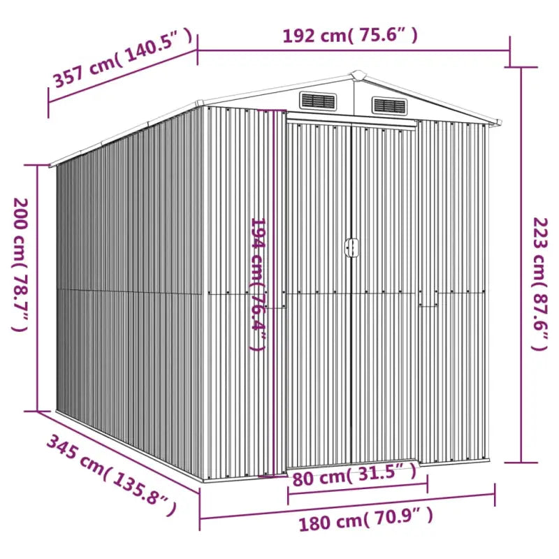 Tuinhuizen van gegalvaniseerd staal met praktische ventilatieopening - Tuinhuizen