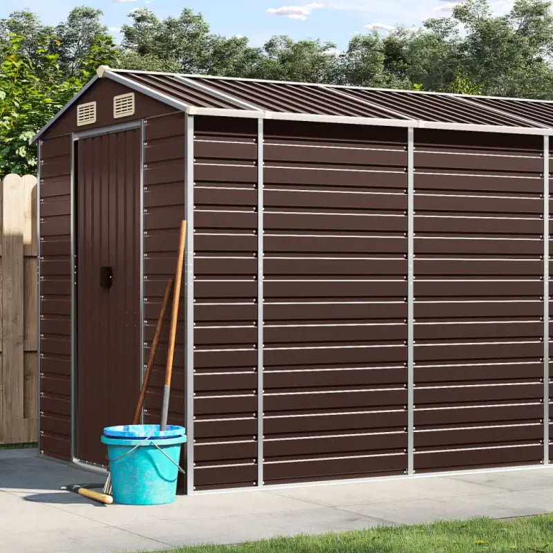 Tuinhuizen van gegalvaniseerd staal voor meer opslagruimte - Bruin / 191 x 895 x 198 cm / 1 - Tuinhuizen