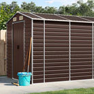 Tuinhuizen van gegalvaniseerd staal voor meer opslagruimte - Bruin / 191 x 555 x 198 cm / 1 - Tuinhuizen