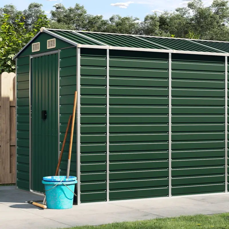 Tuinhuizen van gegalvaniseerd staal voor meer opslagruimte - Groen / 191 x 640 x 198 cm / 1 - Tuinhuizen