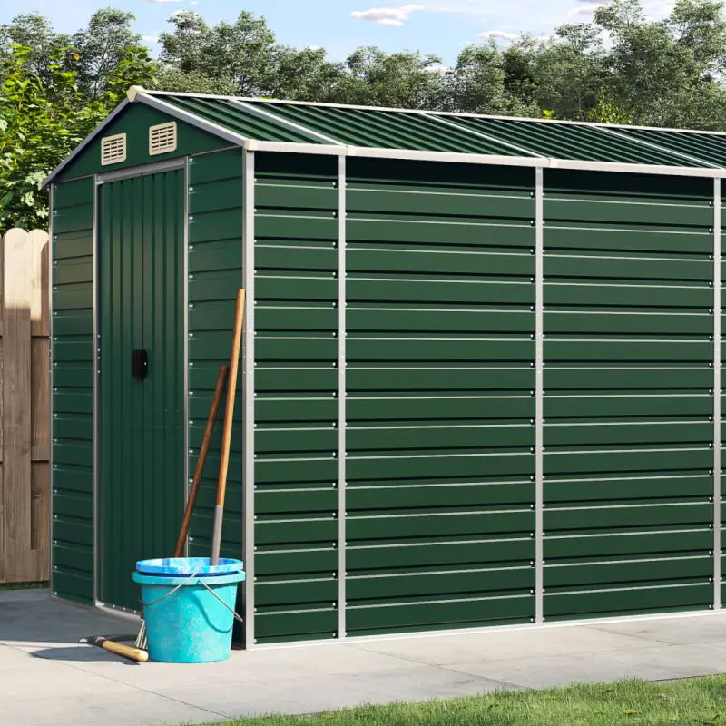 Tuinhuizen van gegalvaniseerd staal voor meer opslagruimte - Groen / 191 x 555 x 198 cm / 1 - Tuinhuizen