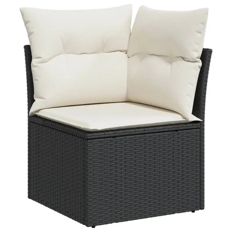 Tuininzet loungeset van gepoedercoat staal in zwart voor tuin en terras - Tuinsets