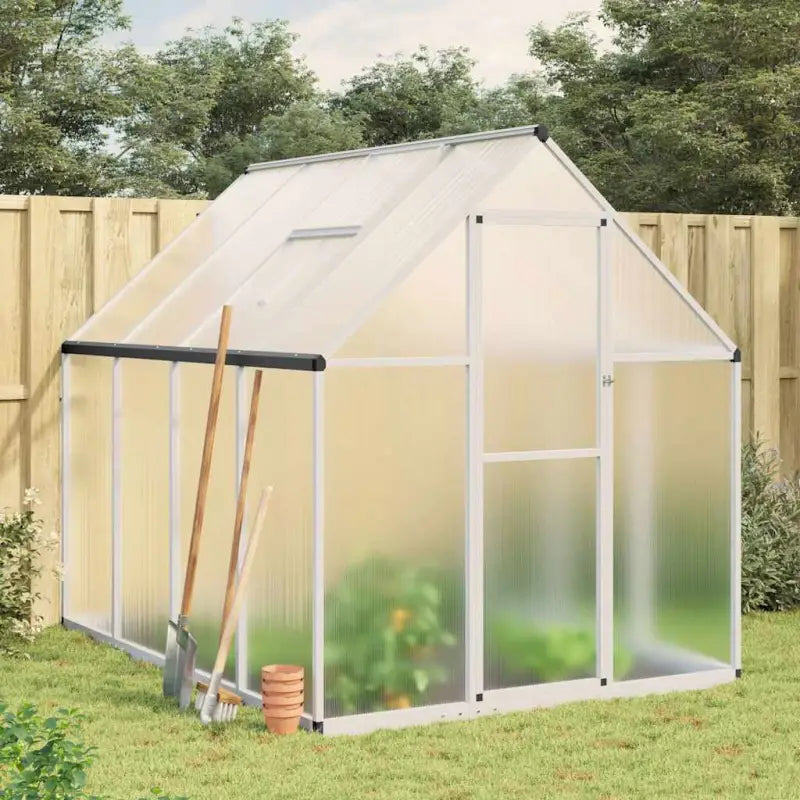 Tuinkas voor plantenbescherming met stevige aluminium frame voor landbouwinstallatie - Zilver / 224 x 169 x 195 cm / 1