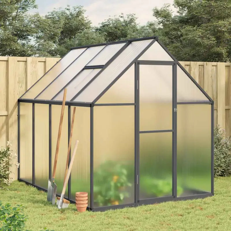 Tuinkas voor plantenbescherming met stevige aluminium frame voor landbouwinstallatie - Antraciet / 224 x 169 x 195 cm