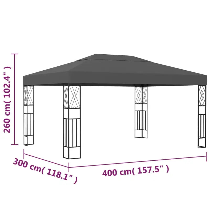 Tuinpaviljoen met decoratieve kruisvormige details voor stijl en schaduw - Partytenten & prieëlen