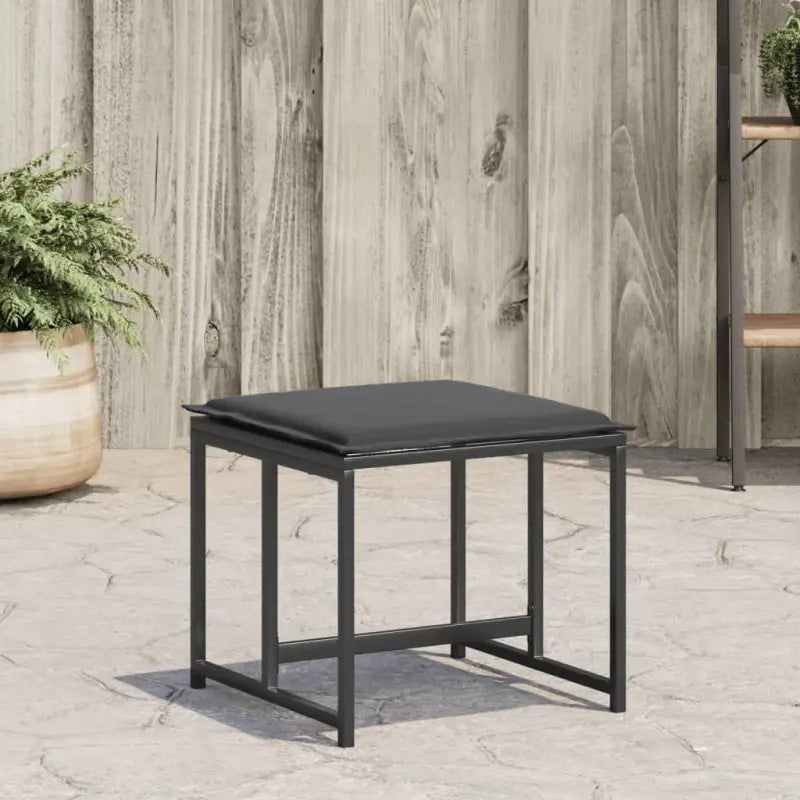 Tuinpoefs de ideale keuze voor een comfortabele zitervaring met wasbare hoes - Zwart / 1 / steel and textilene