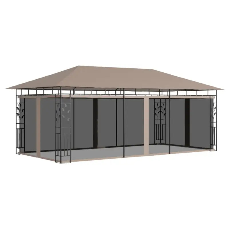 Tuinprieel met stevig stalen frame voor buitenactiviteiten - Taupe / 6 x 3 x 2.73 m - Partytenten & prieëlen