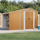 Tuinschuur van gegalvaniseerd staal voor extra opbergruimte en bescherming - Lichtbruin / 277 x 192.5 x 179 cm / 1