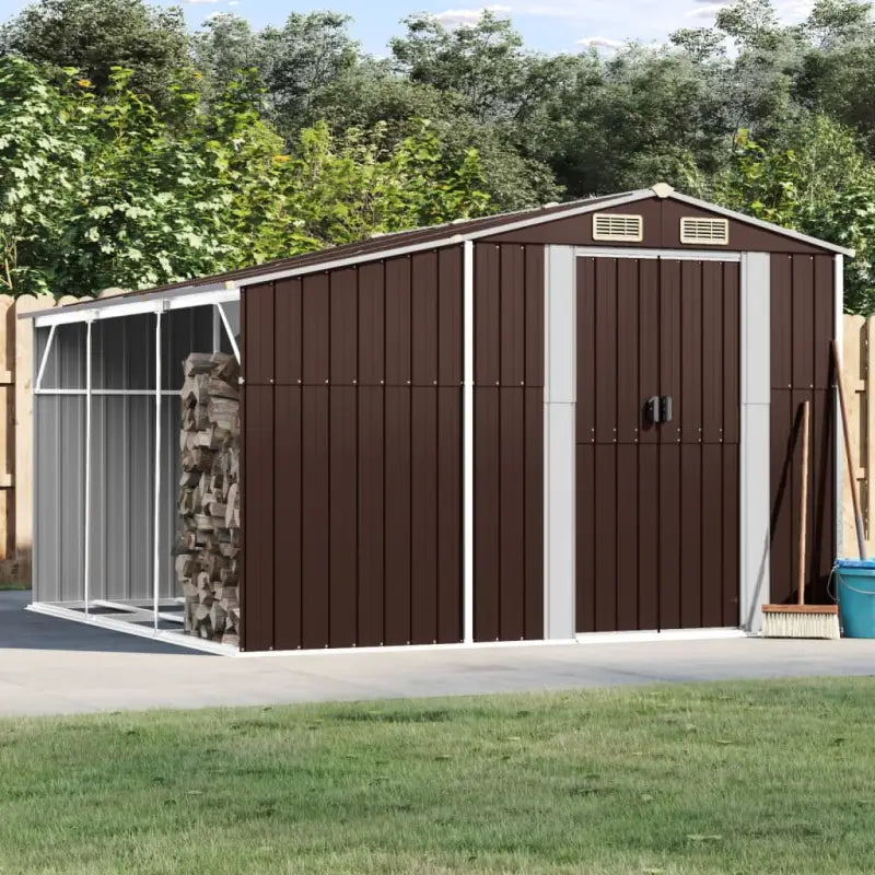 Tuinschuur van gegalvaniseerd staal voor extra opbergruimte en bescherming - Bruin / 277 x 279 x 179 cm / 1 - Tuinhuizen