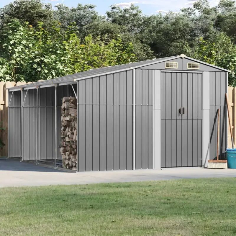 Tuinschuur van gegalvaniseerd staal voor extra opbergruimte en bescherming - Grijs / 277 x 365.5 x 179 cm / 1