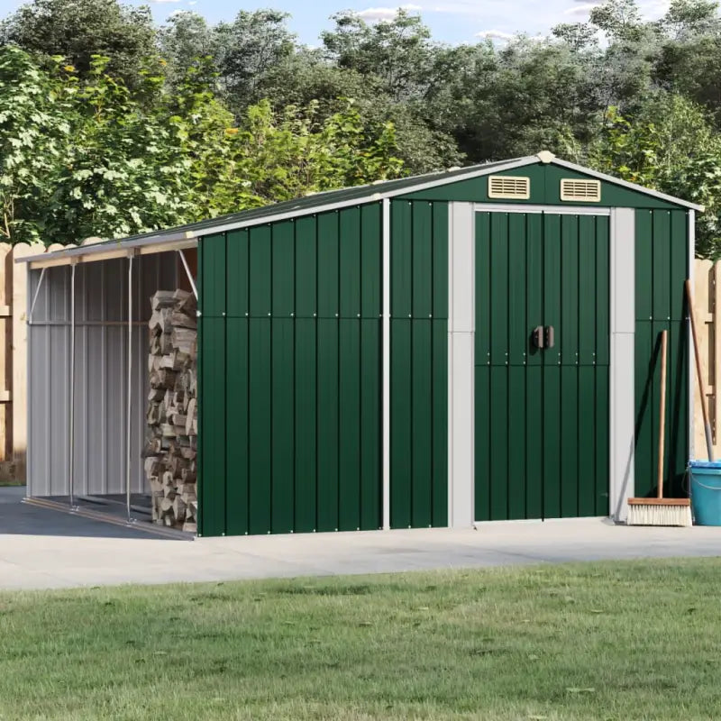 Tuinschuur van gegalvaniseerd staal voor extra opbergruimte en bescherming - Groen / 277 x 279 x 179 cm / 1 - Tuinhuizen