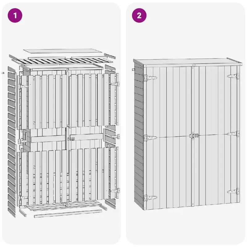 Tuinschuur van geïmpregneerd grenenhout met dubbele deur en ruime opbergruimte - Tuinhuizen
