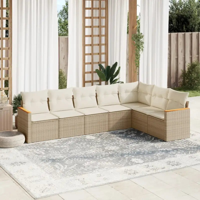 Tuinset in beige materiaal met gepoedercoat staal en afmetingen - Beige / Zonder tafel - Tuinsets