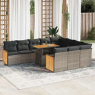 Tuinset in beige materiaal met gepoedercoat staal en comfortabele afmetingen - Grijs / met opbergruimte - Tuinsets