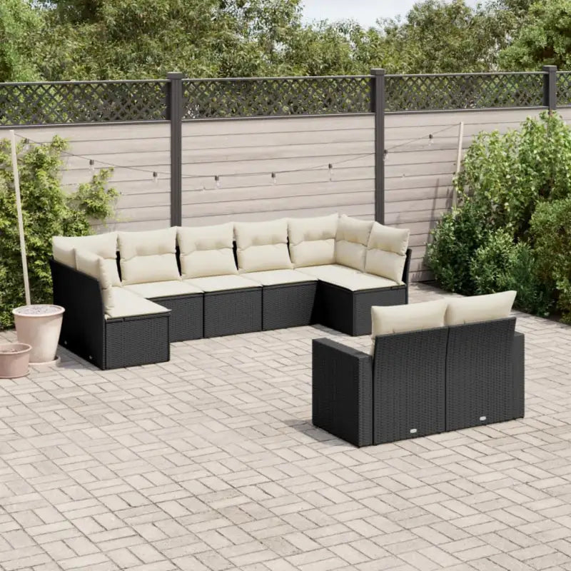 Tuinset in beige materiaal met gepoedercoat staal en comfortabele afmetingen - Zwart en crème / Zonder tafel - Tuinsets
