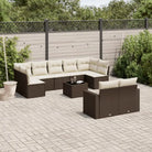 Tuinset in beige materiaal met gepoedercoat staal en comfortabele afmetingen - Bruin en crème / Met tafel - Tuinsets