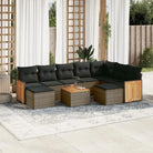 Tuinset in beige материала met gepoedercoat staal en afmetingen - Grijs / Met tafel - Tuinsets
