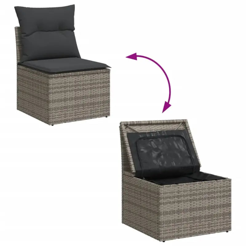 Tuinset in grijs materiaal met gepoedercoat staal afmetingen - Tuinsets