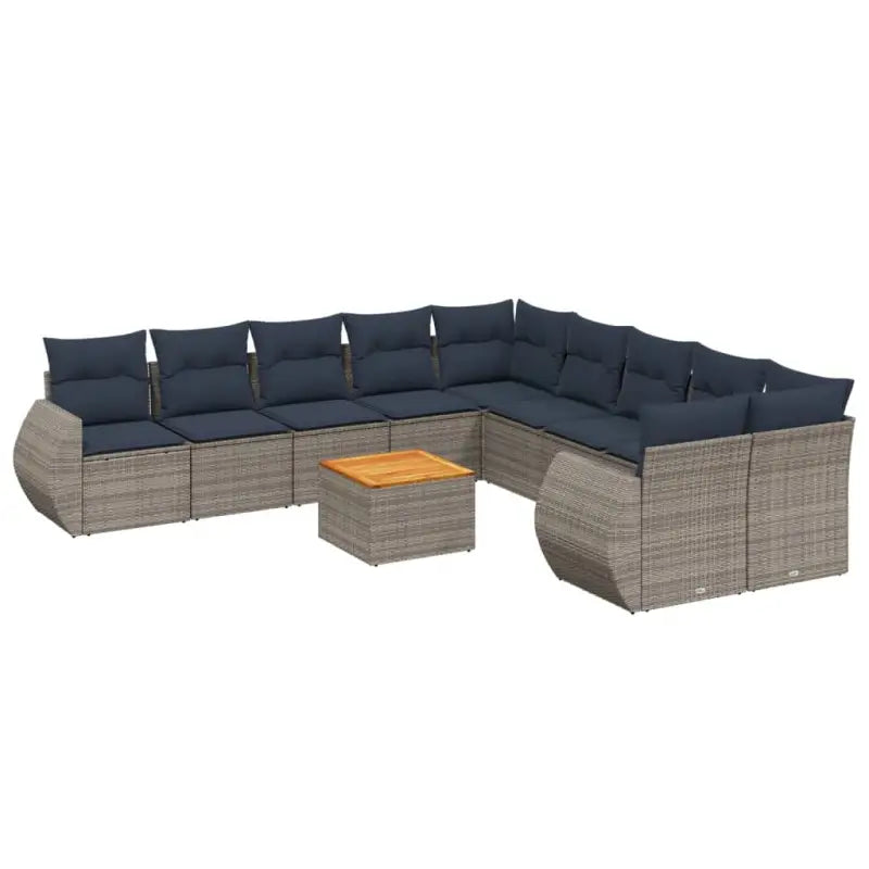 Tuinset in grijs materiaal met gepoedercoat staal en afmetingen - Tuinsets