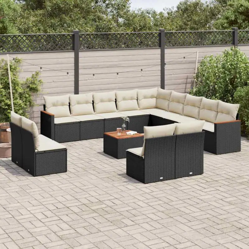 Tuinset in grijs materiaal met gepoedercoat staal en waterdichte tas - Zwart en crème / Met tafel - Tuinsets