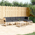 Tuinset in wit massief grenenhout voor buitenplezier - Natuurlijk grenenhout - Tuinsets