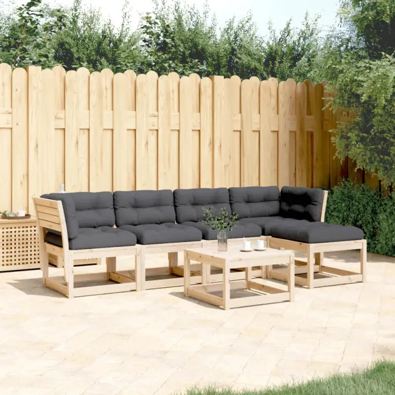 Tuinset in wit massief grenenhout voor buitenplezier - Natuurlijk grenenhout - Tuinsets