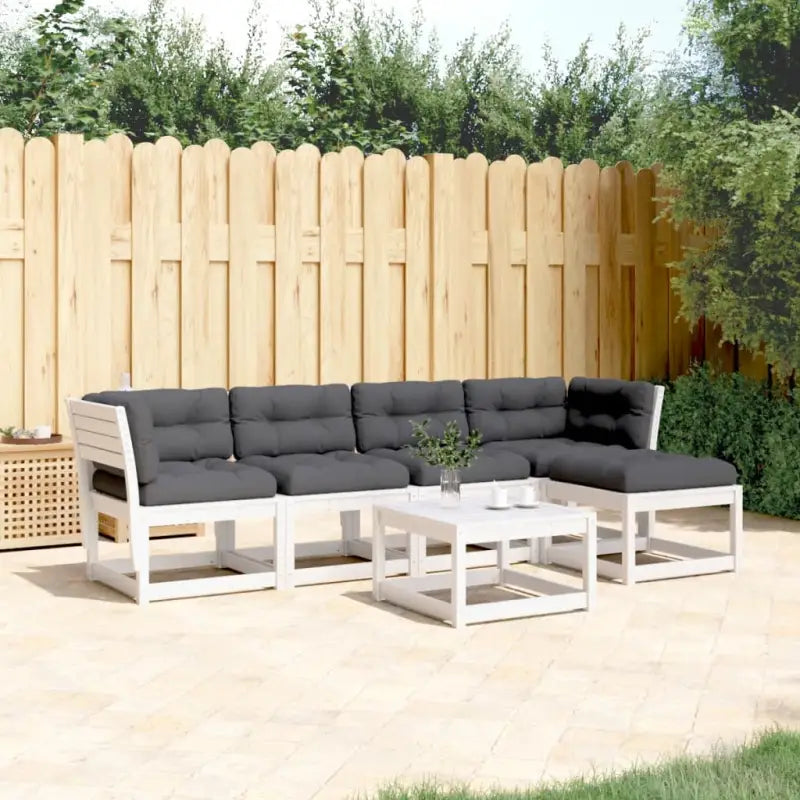 Tuinset in wit massief grenenhout voor buitenplezier - Wit - Tuinsets