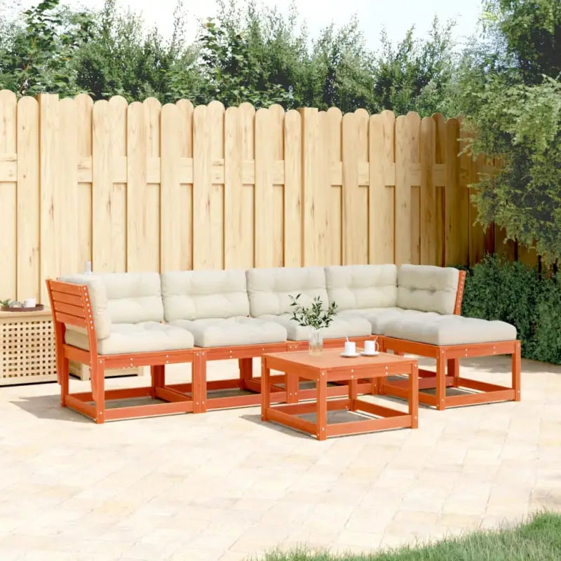 Tuinset in wit massief grenenhout voor buitenplezier - Wasbruin - Tuinsets