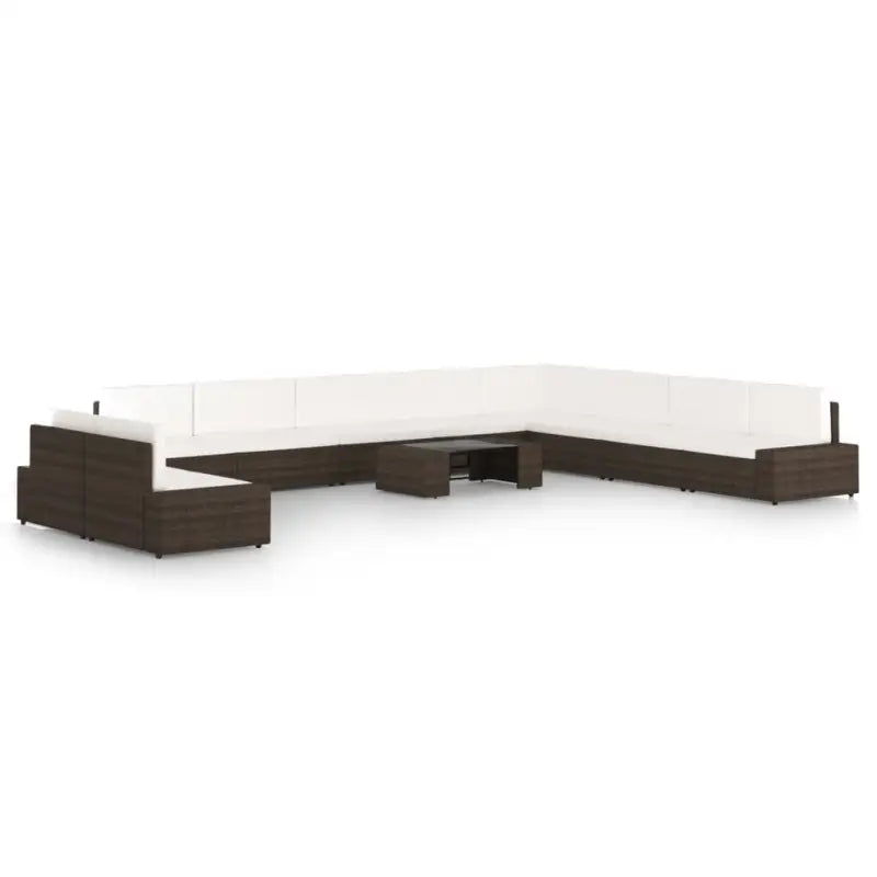 Tuinset met Afmetingen Hoekbank voor Ontspanning en Sociaal Samenzijn - 5x hoek + 5x midden + Tafel - Tuinsets