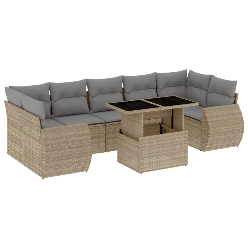 Tuinset met beige materiaal en gepoedercoat staal afmetingen - Tuinsets