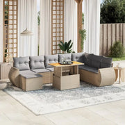 Tuinset met beige materiaal en gepoedercoat staal comfortabele loungeplek - Tuinsets