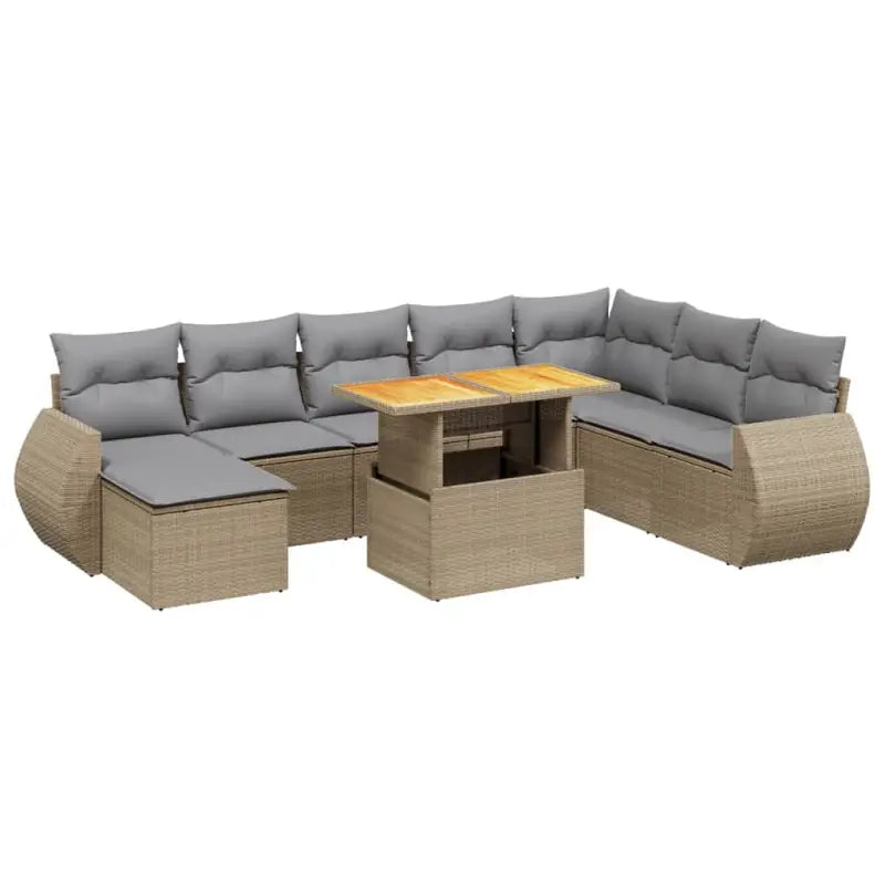 Tuinset met beige materiaal en gepoedercoat staal comfortabele loungeplek - Tuinsets