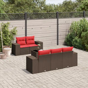 Tuinset met bruin materiaal en gepoedercoat staal afmetingen - Bruin en rood - Tuinsets
