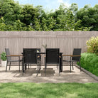 Tuinset met gehoard glas en zwart gepoedercoat staal voor zomerdagen - Tuinsets
