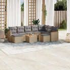 Tuinset met gemengd beige materiaal en gepoedercoat staal afmetingen - Gemengd beige / Met tafel - Tuinsets