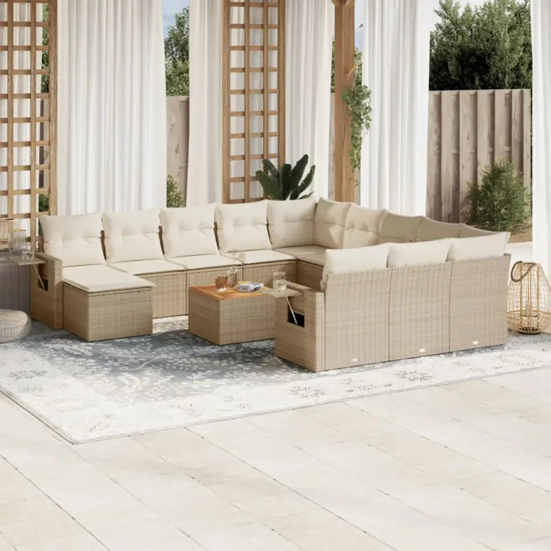 Tuinset met gemengd beige materiaal voor buitenplezier - beige en crèmekleurig - Tuinsets