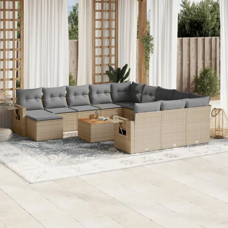 Tuinset met gemengd beige materiaal voor buitenplezier - Beige en grijs - Tuinsets