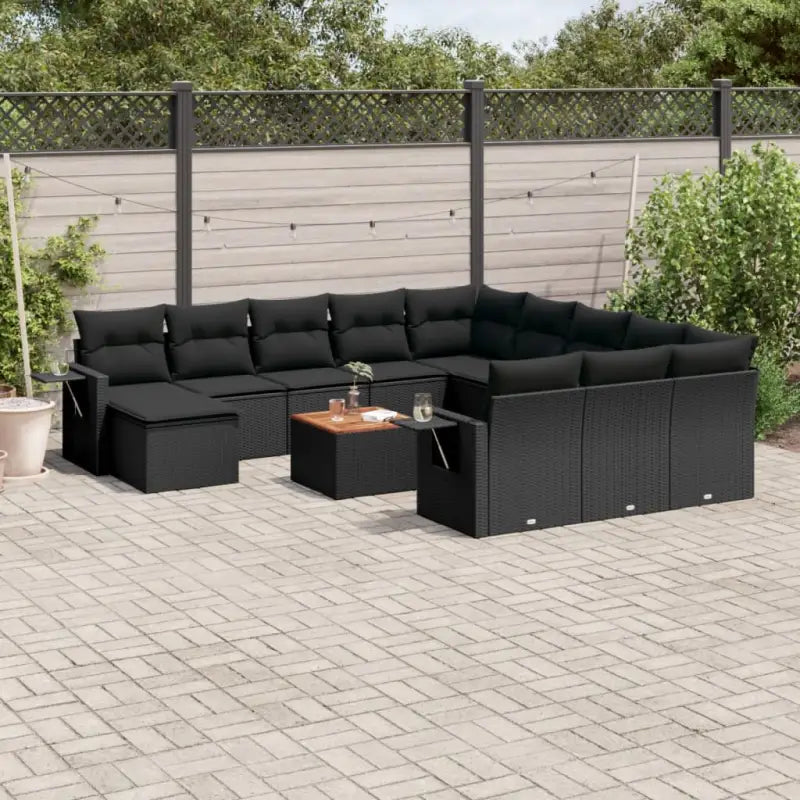 Tuinset met gemengd beige materiaal voor buitenplezier - Zwart - Tuinsets