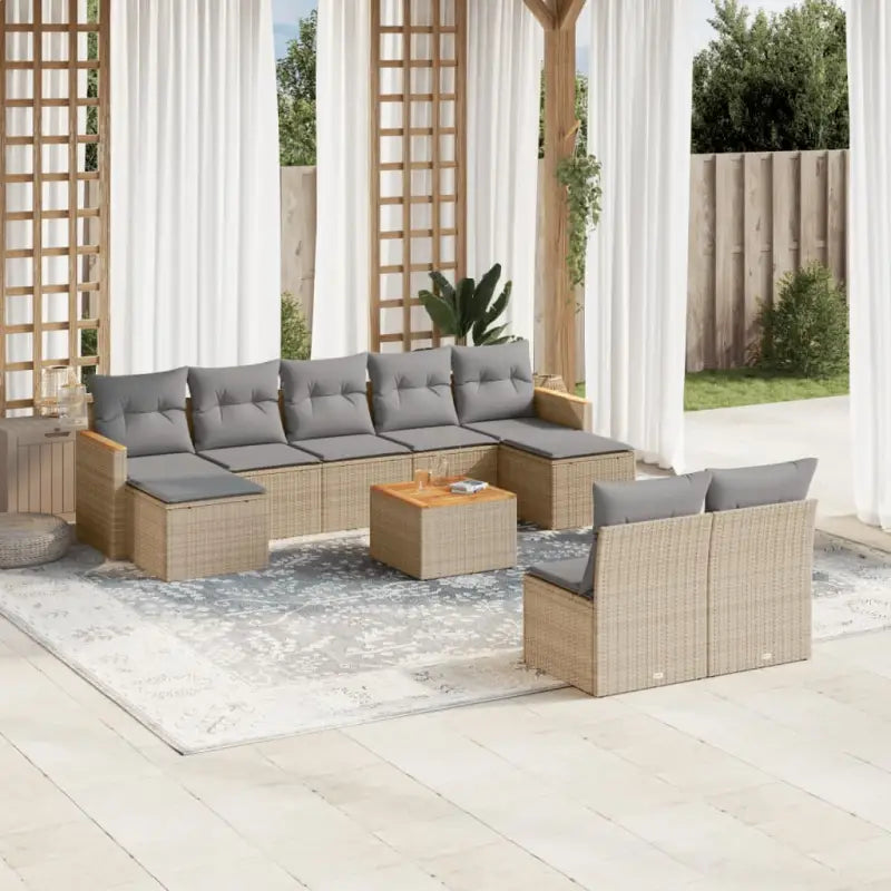 Tuinset met gemengd beige materiaal voor comfortabele buitenmomenten - Tuinsets